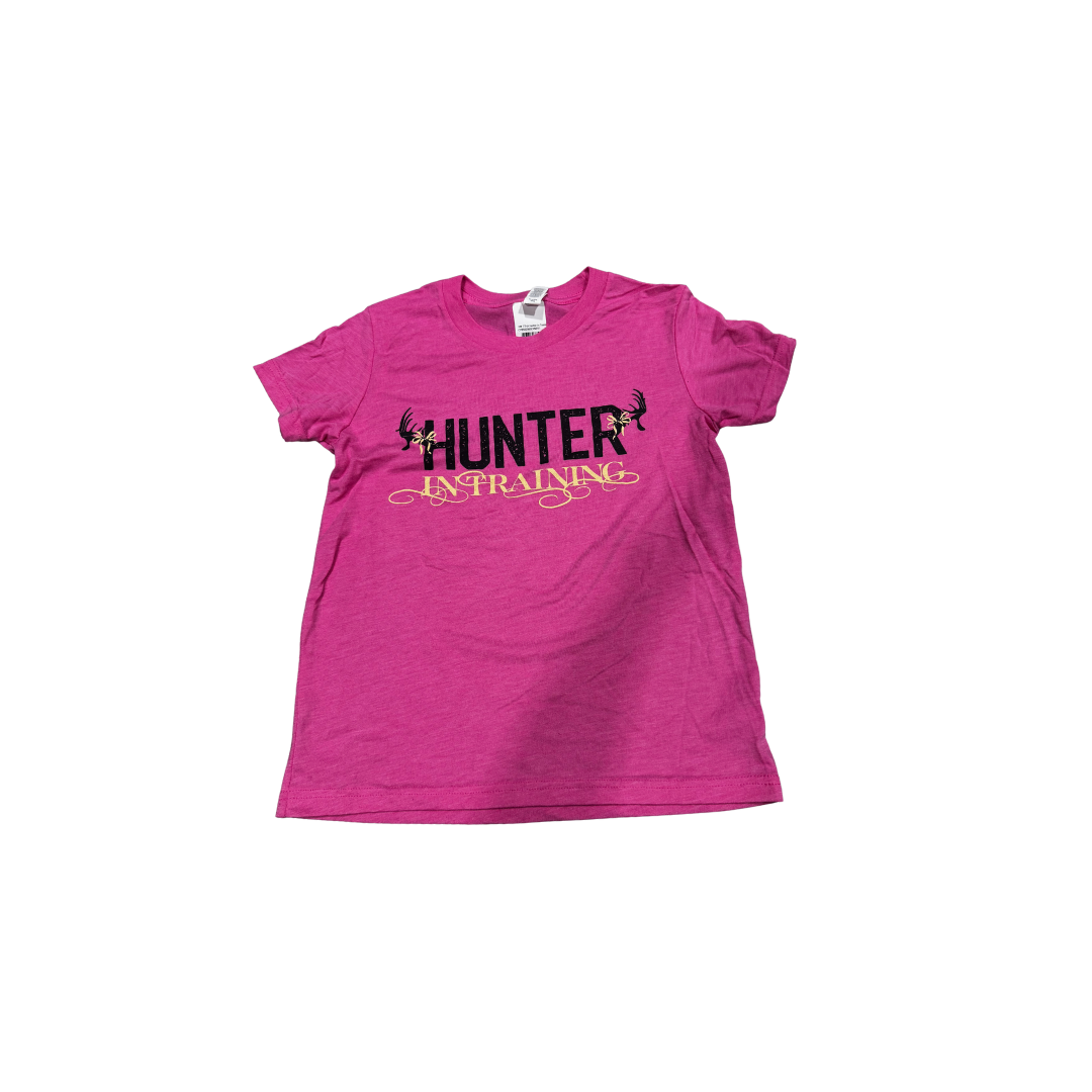Hunter In Training Youth Tee - Hot Pink - Y-Small
